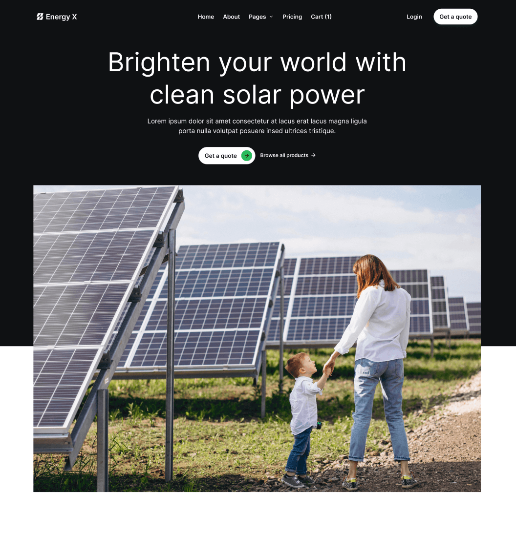 Energy X - Home V3 Main Page Energy Webflow Template