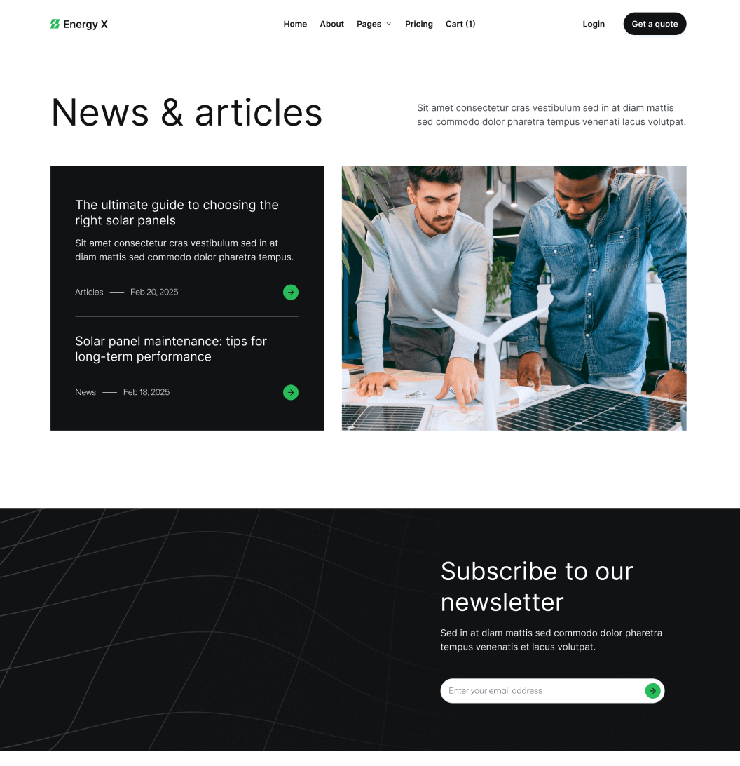 Energy X - Blog V3 Main Page Energy Webflow Template