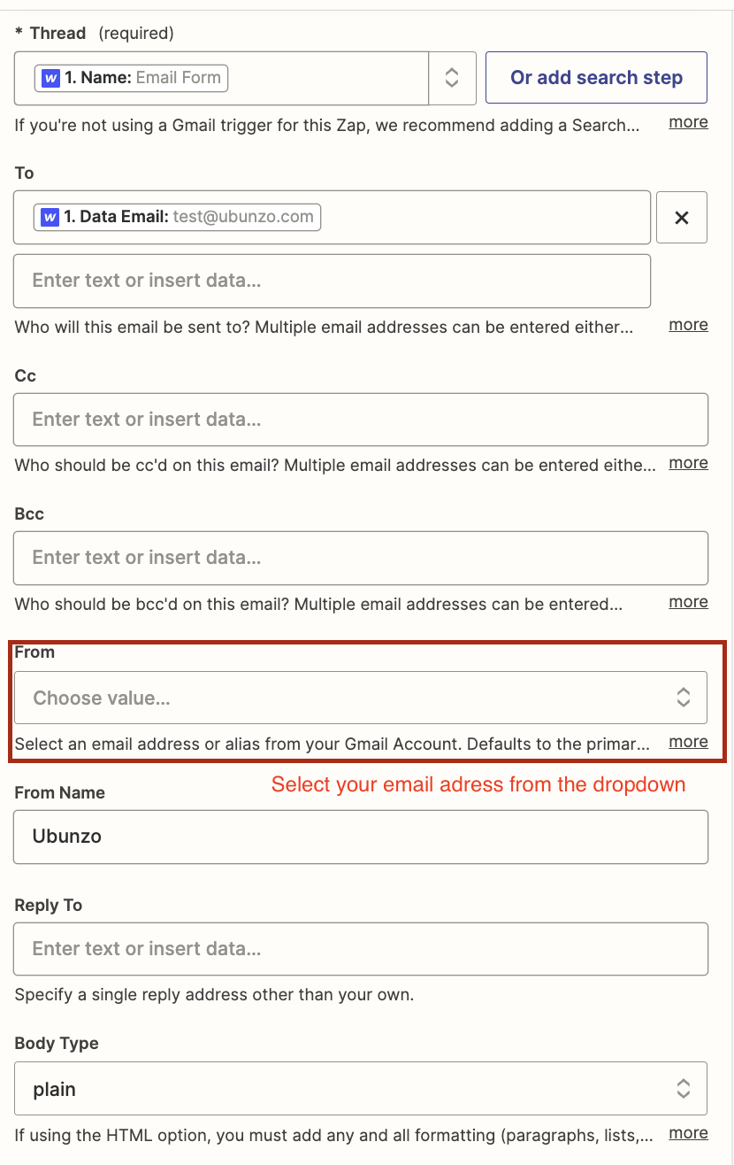 Set Up the Email Response: Link up all the fields with appropriate data points from Webflow and create an email template within Zapier that will be sent as a response to the form submissions. Ensure that it’s courteous, informative, and reflective of your brand’s voice.