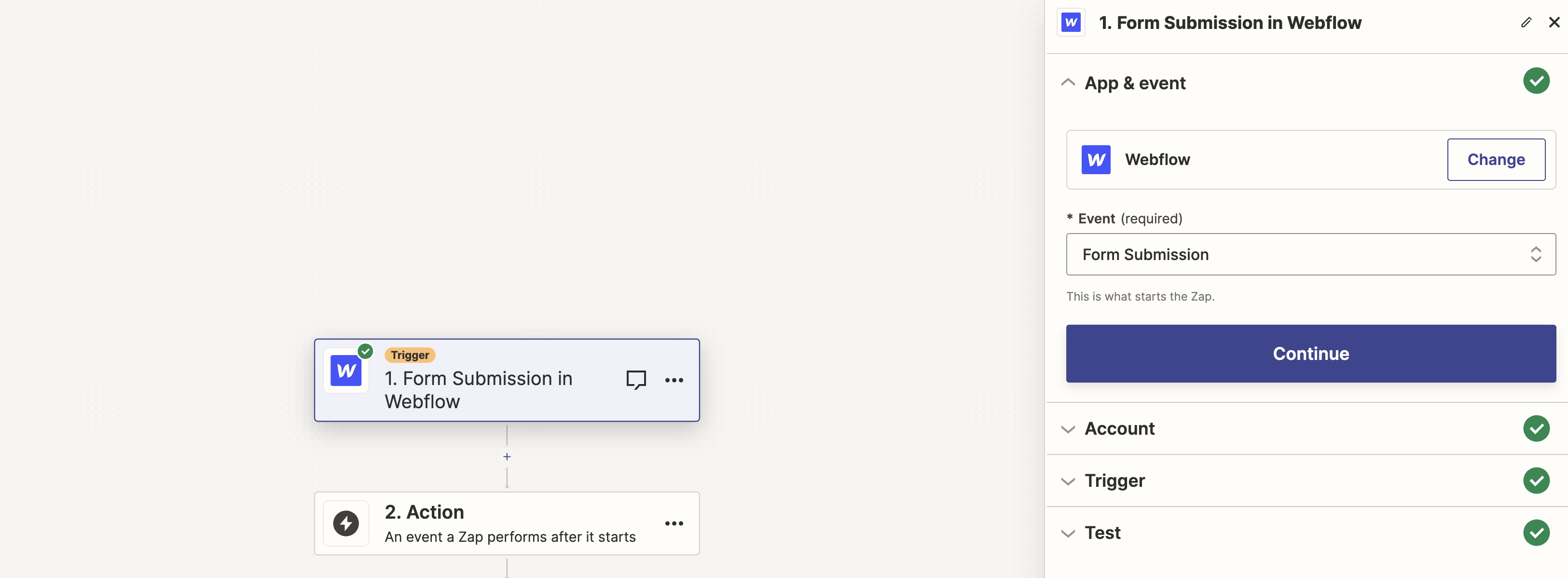 Create a trigger for Webflow Form Submission
