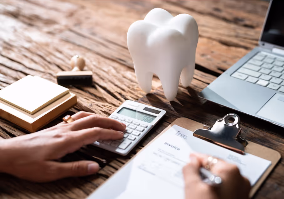 Someone calculating finances 