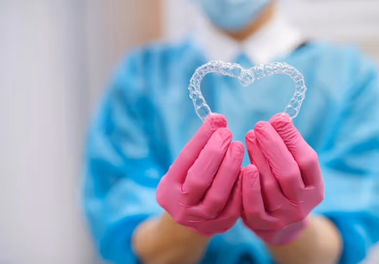 Retainers put together to make it look like a heart