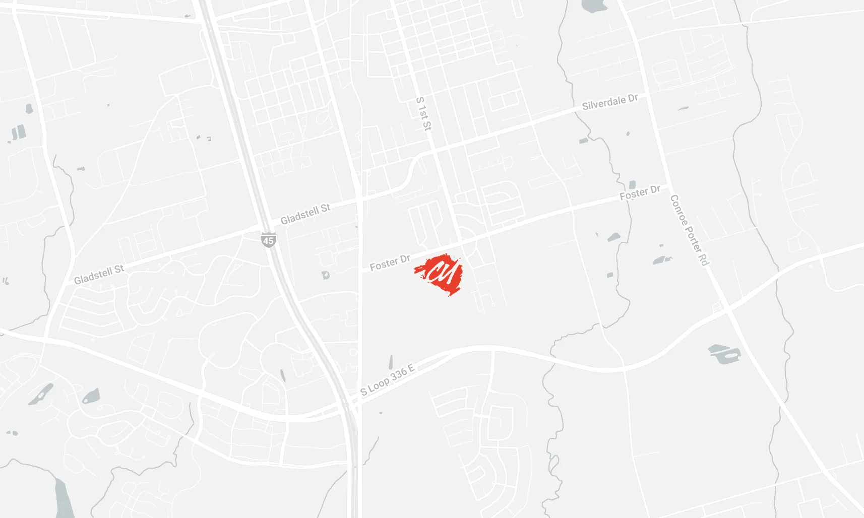A map to Compassion Uniteds Miracle City Campus in Conroe, Texas