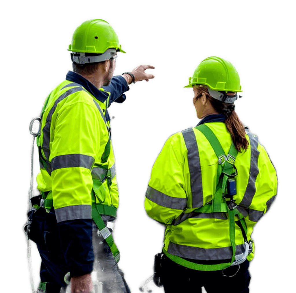 Construction worker with iPad