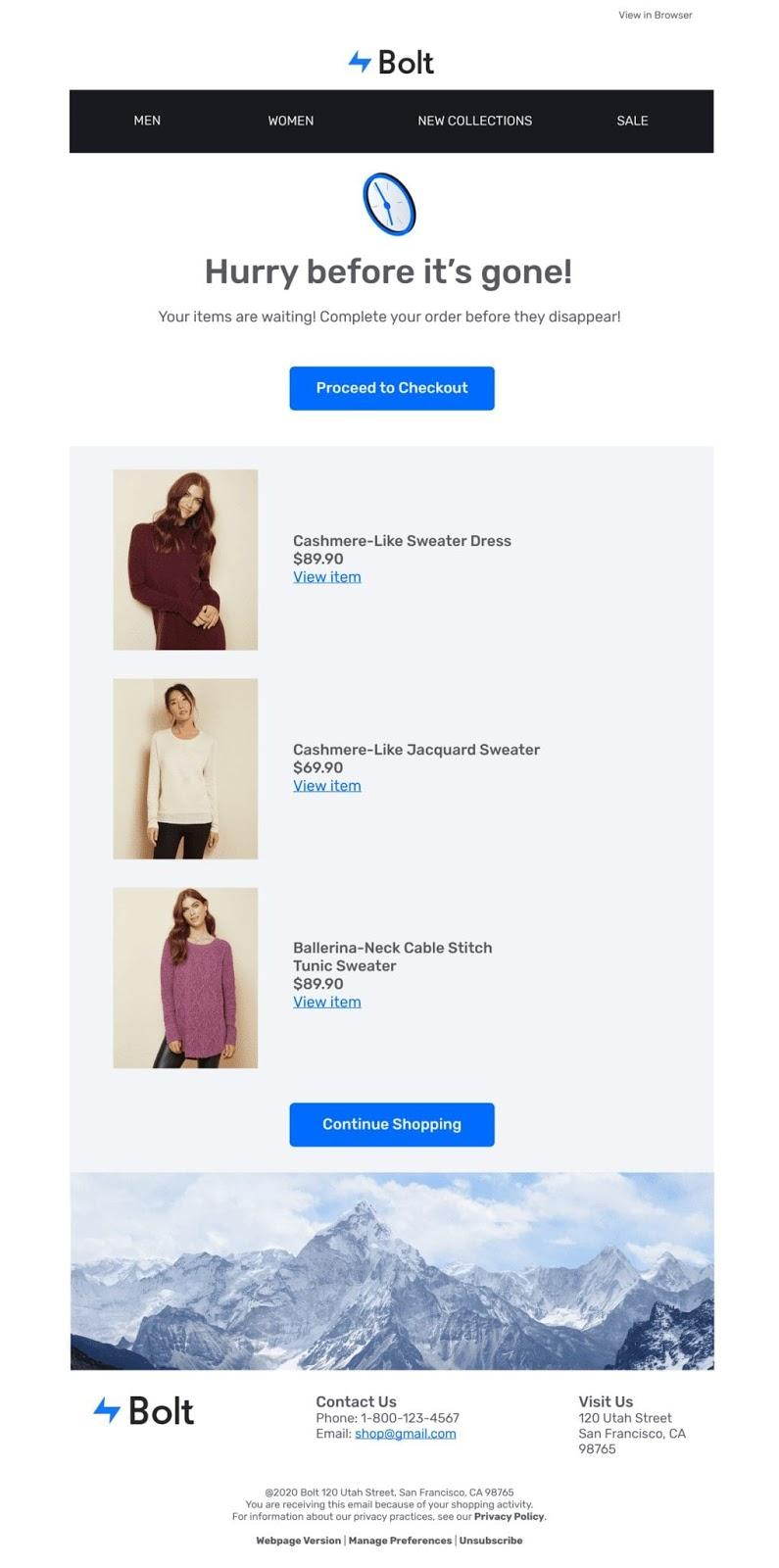 when to send abandoned cart email series final reminder