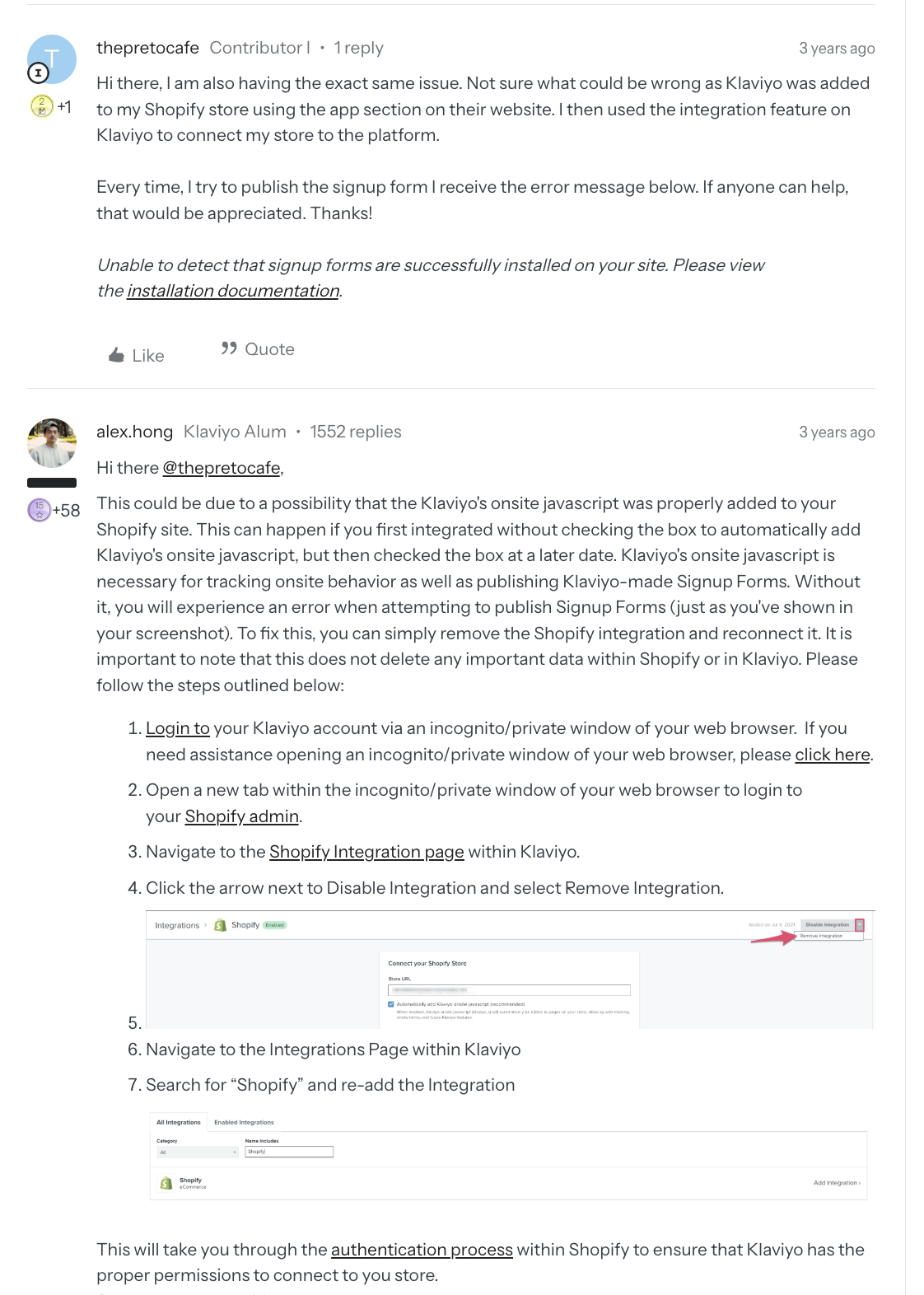 Login help within Klaviyo Community