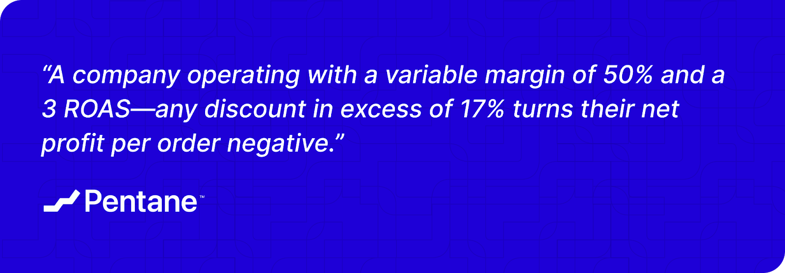 Pentane talks about how a company should decide their discount percentage. Because untargeted discounting can reduce profitability during your biggest sales week.