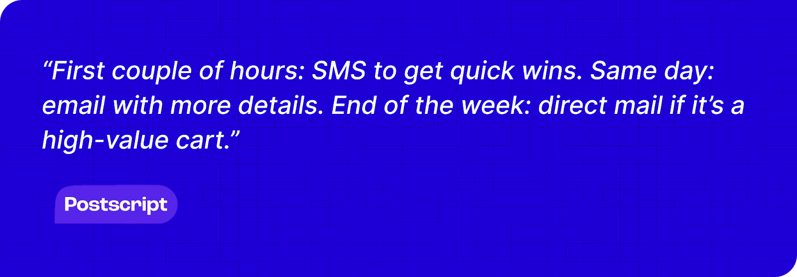 Postscripts advice on using staggered channels to your advantage