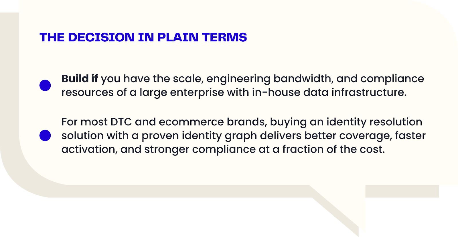 build vs buy decision - cost & speed to value