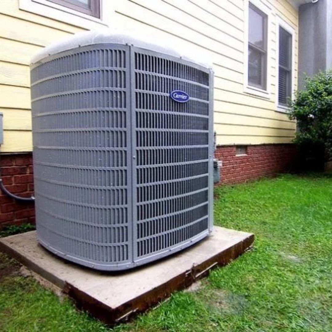 Carrier residential air conditioning system installed outside a home in Surprise, AZ.