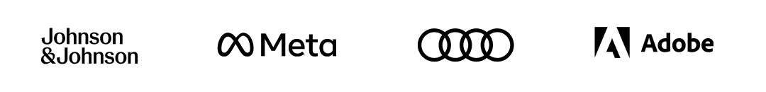 Scrolling animation of our client list: Adobe, Instagram, Kantar, Netflix, Meta, REEF, Audi, Instagram, Kantar