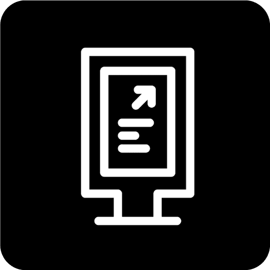 Digital display screen icon – Use of digital signage to reduce waste