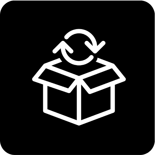 Open box with recycling arrows – Encourage recycling and reuse