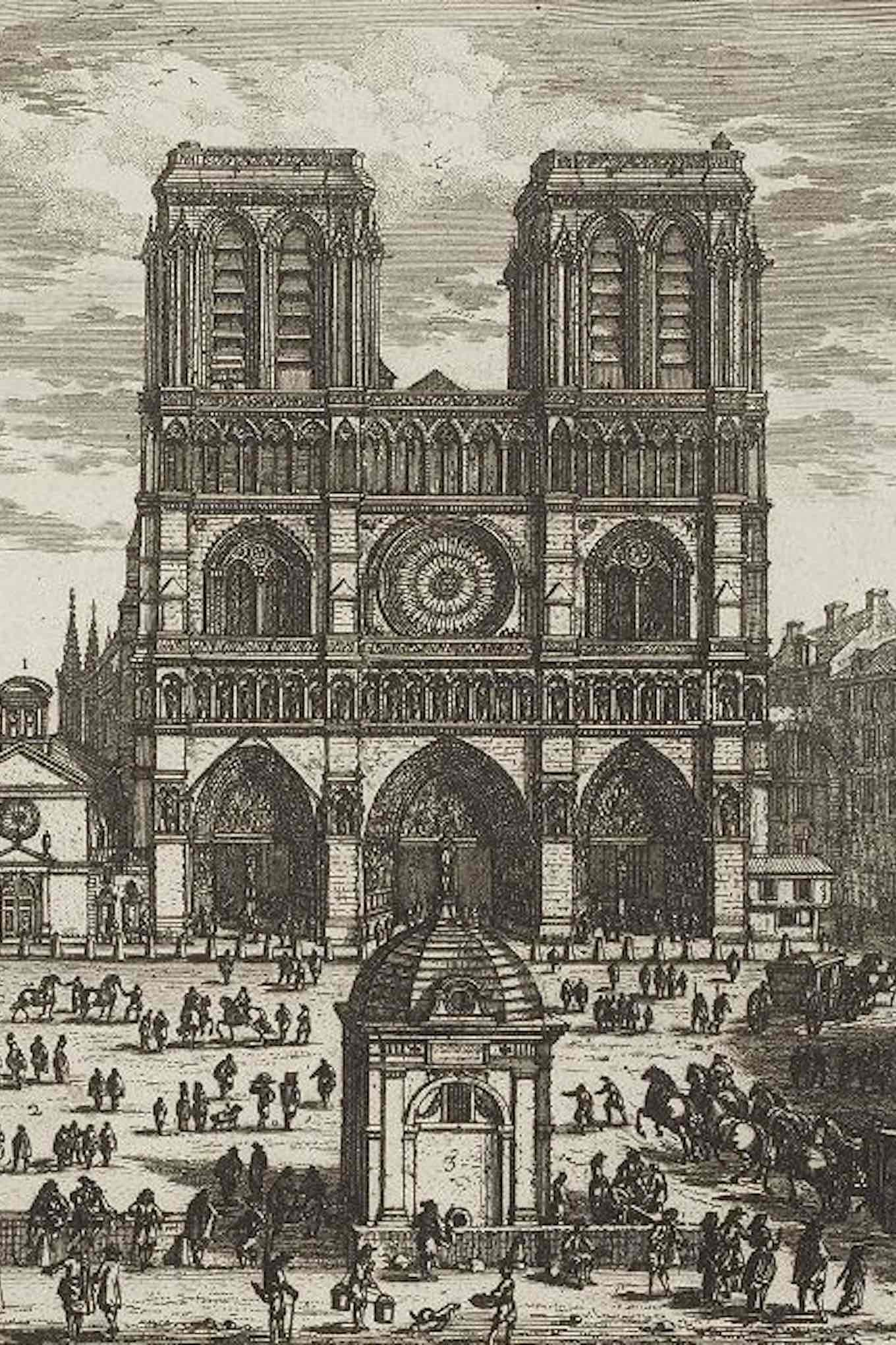Image d'archive de Notre-Dame de face