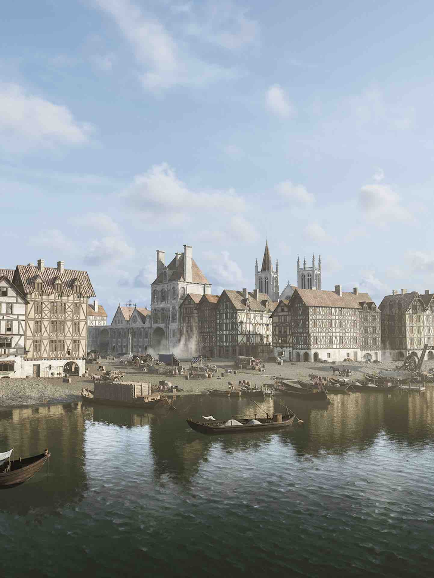 Place de Grève reconstituée par Timescope en 3D