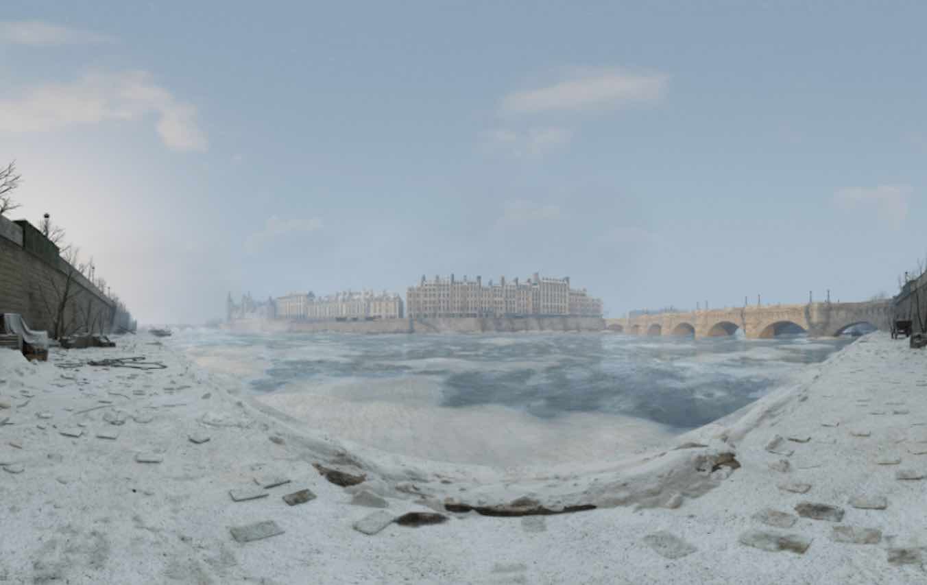 Vue 3D de la Seine gelée