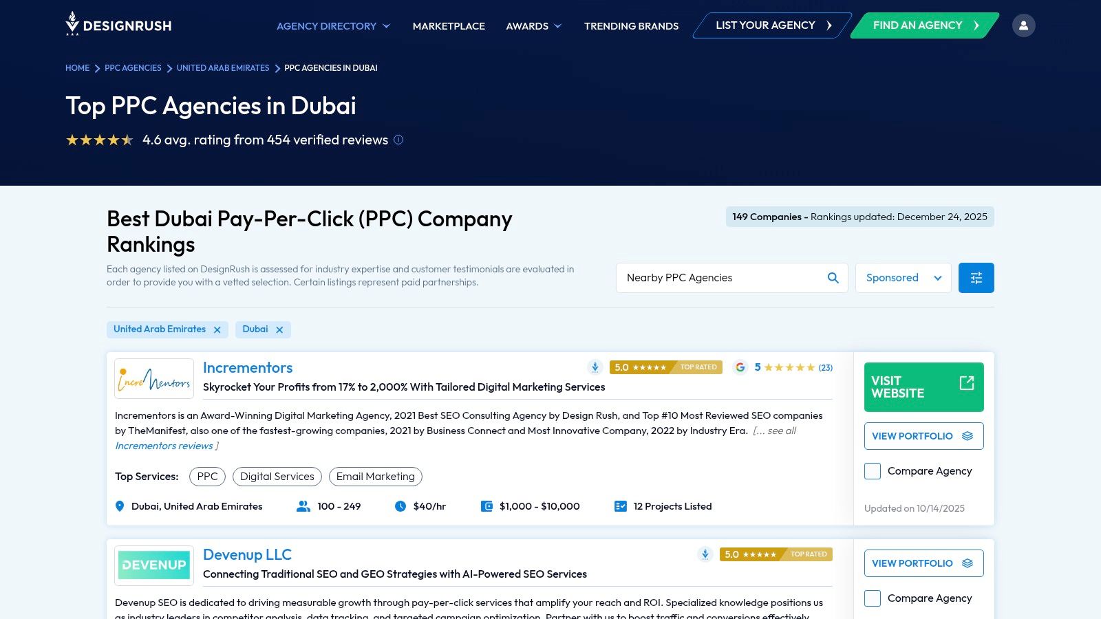 DesignRush – Top PPC Agencies in Dubai