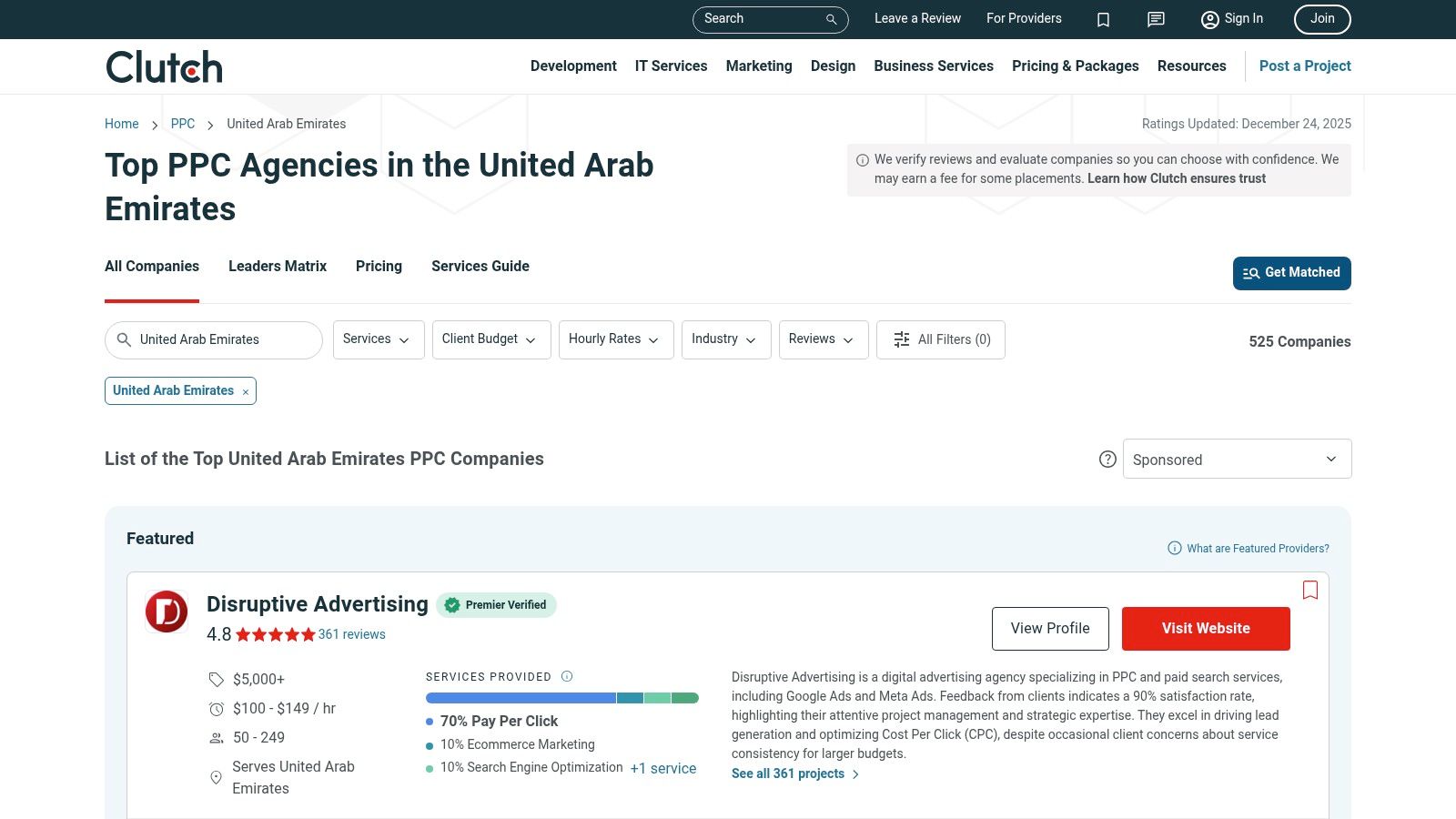 Clutch – Top PPC Agencies in the United Arab Emirates