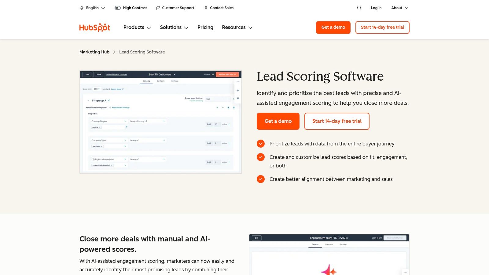 HubSpot (Sales Hub وMarketing Hub)