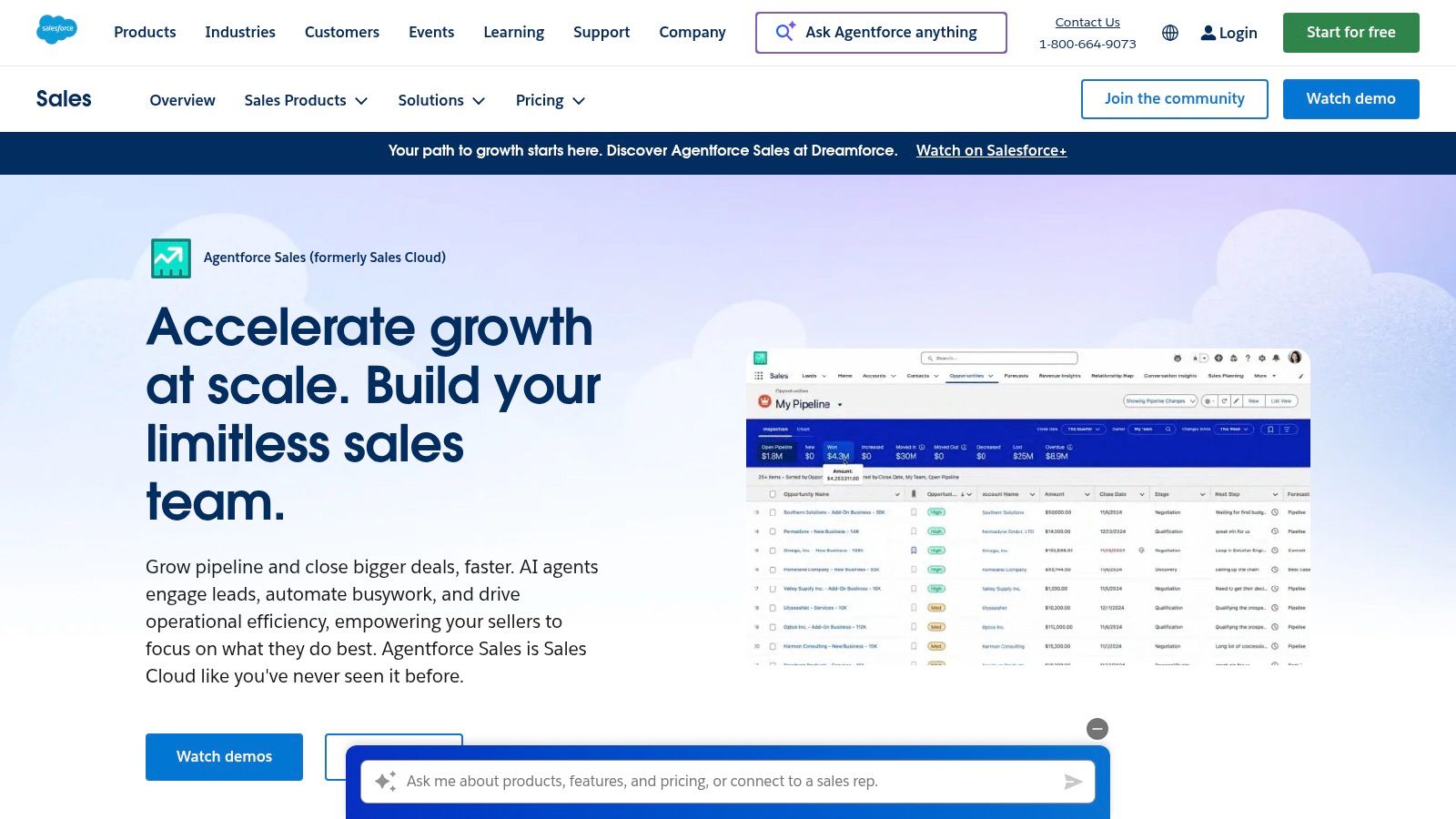 Salesforce Sales Cloud (with Einstein/Agentforce)