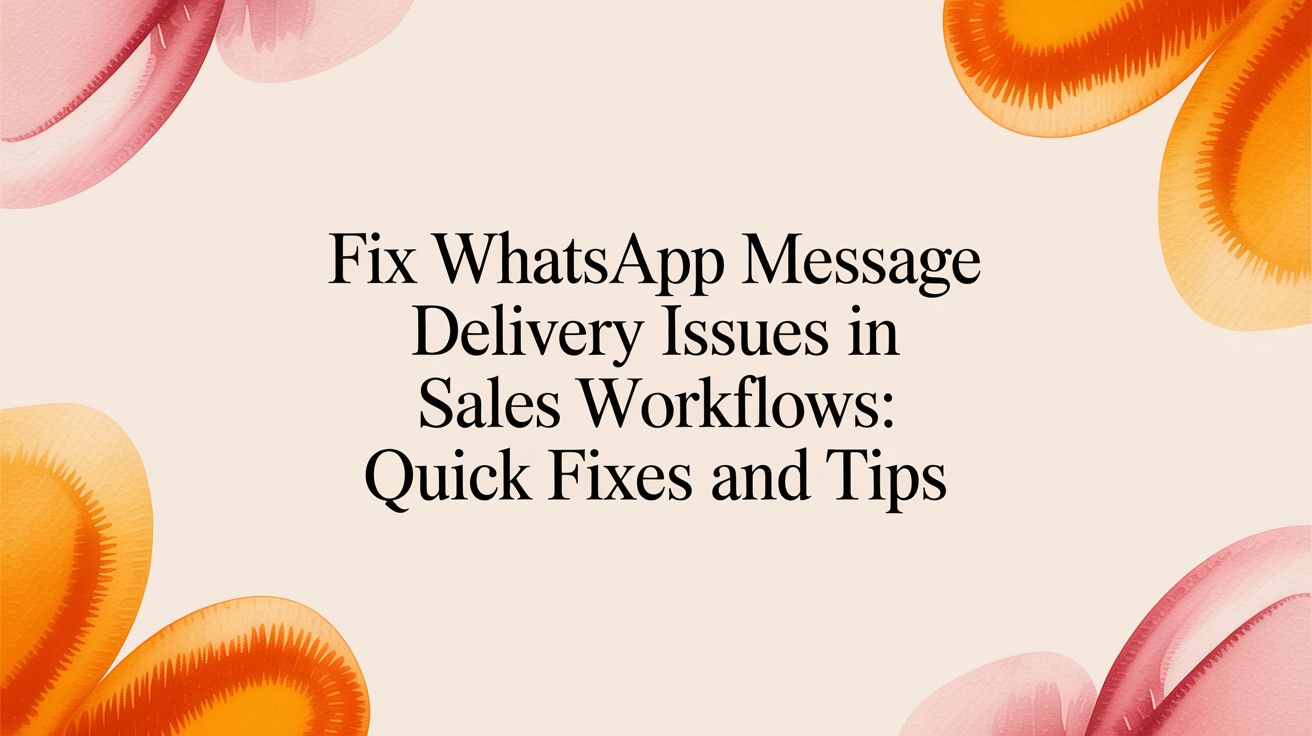 How to Fix WhatsApp Message Delivery Issues in Sales Workflows