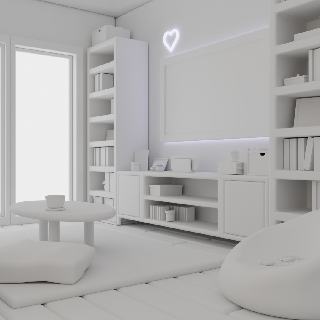 3d clay render