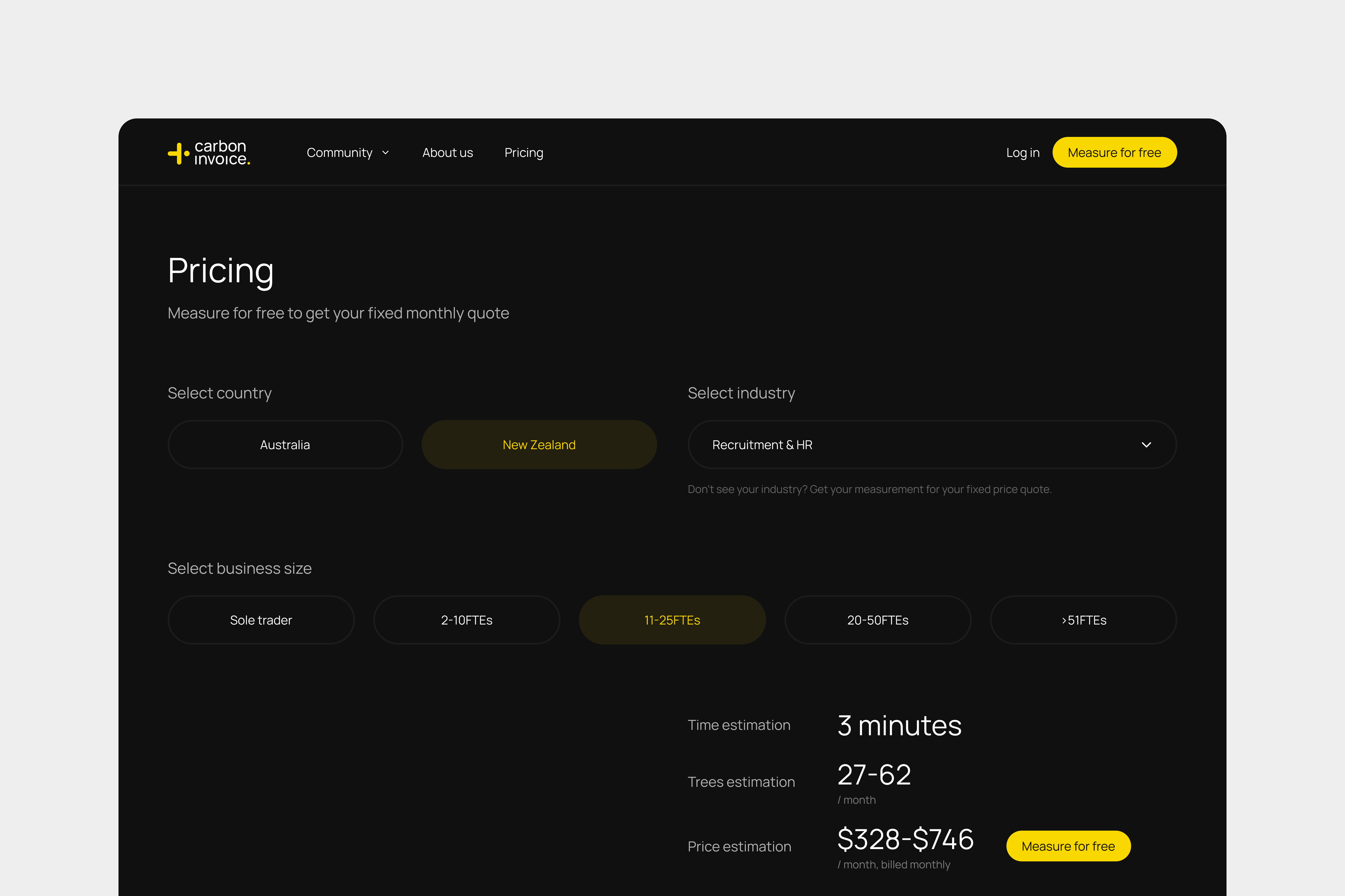 carboninvoice homepage redesign