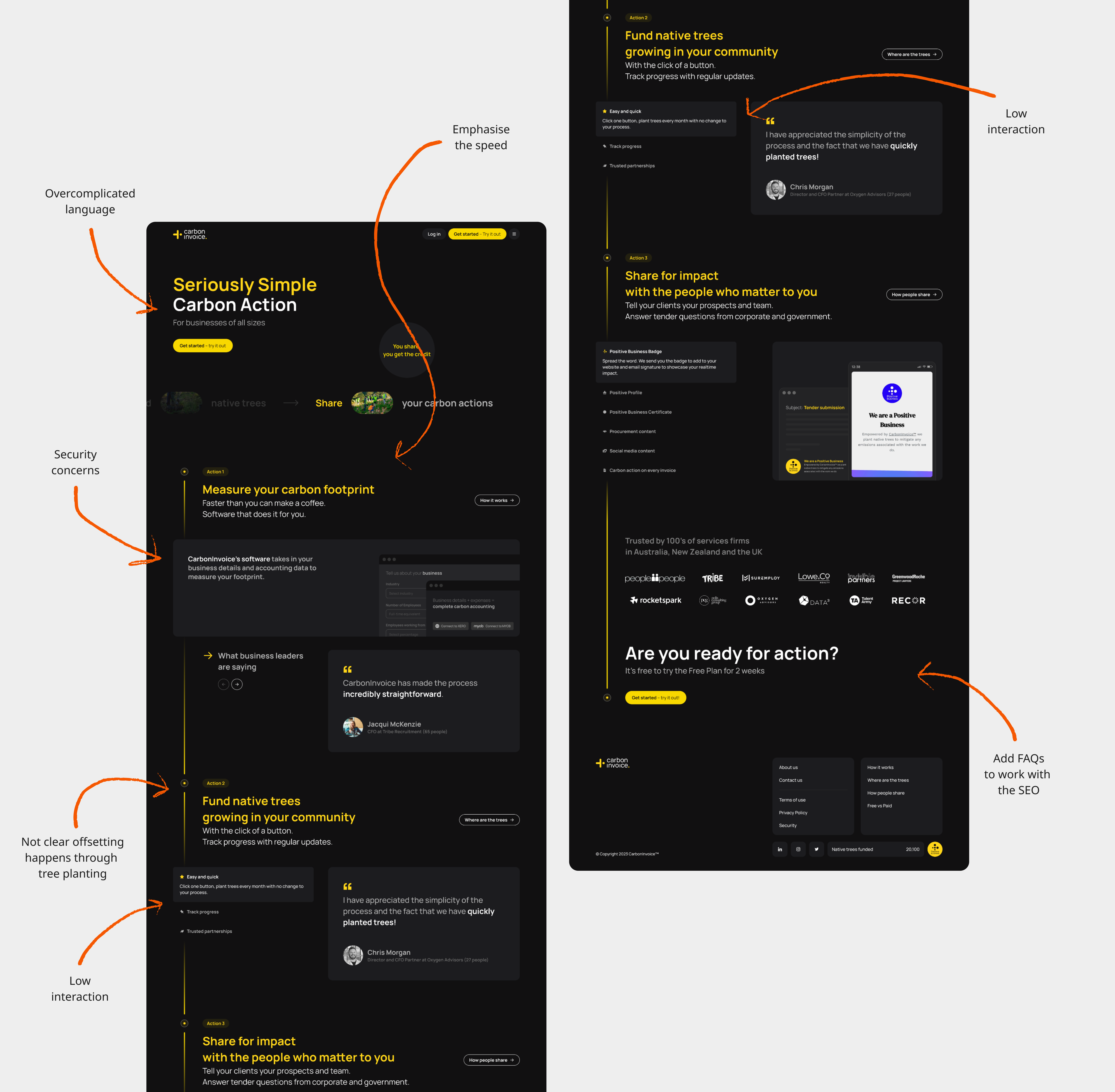 carboninvoice homepage redesign
