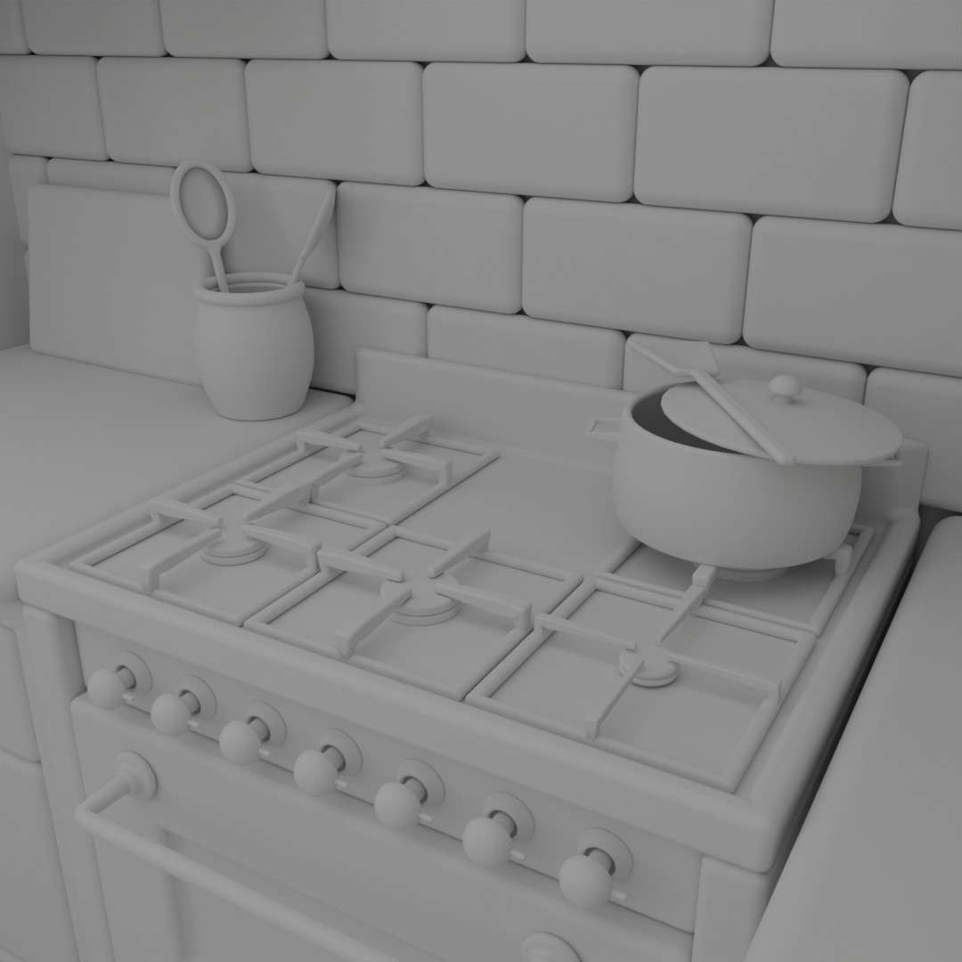 3d clay render