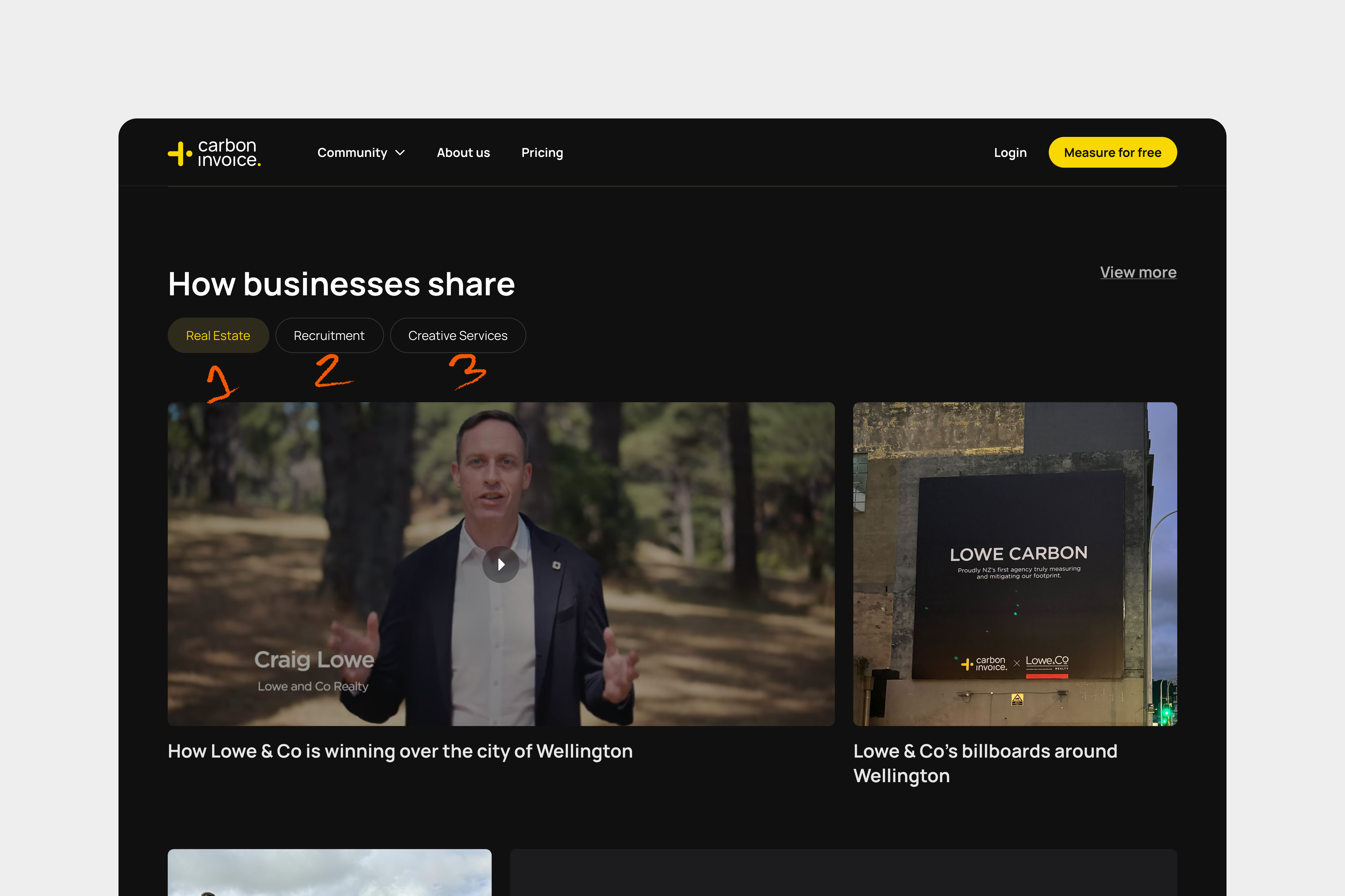 carboninvoice homepage redesign