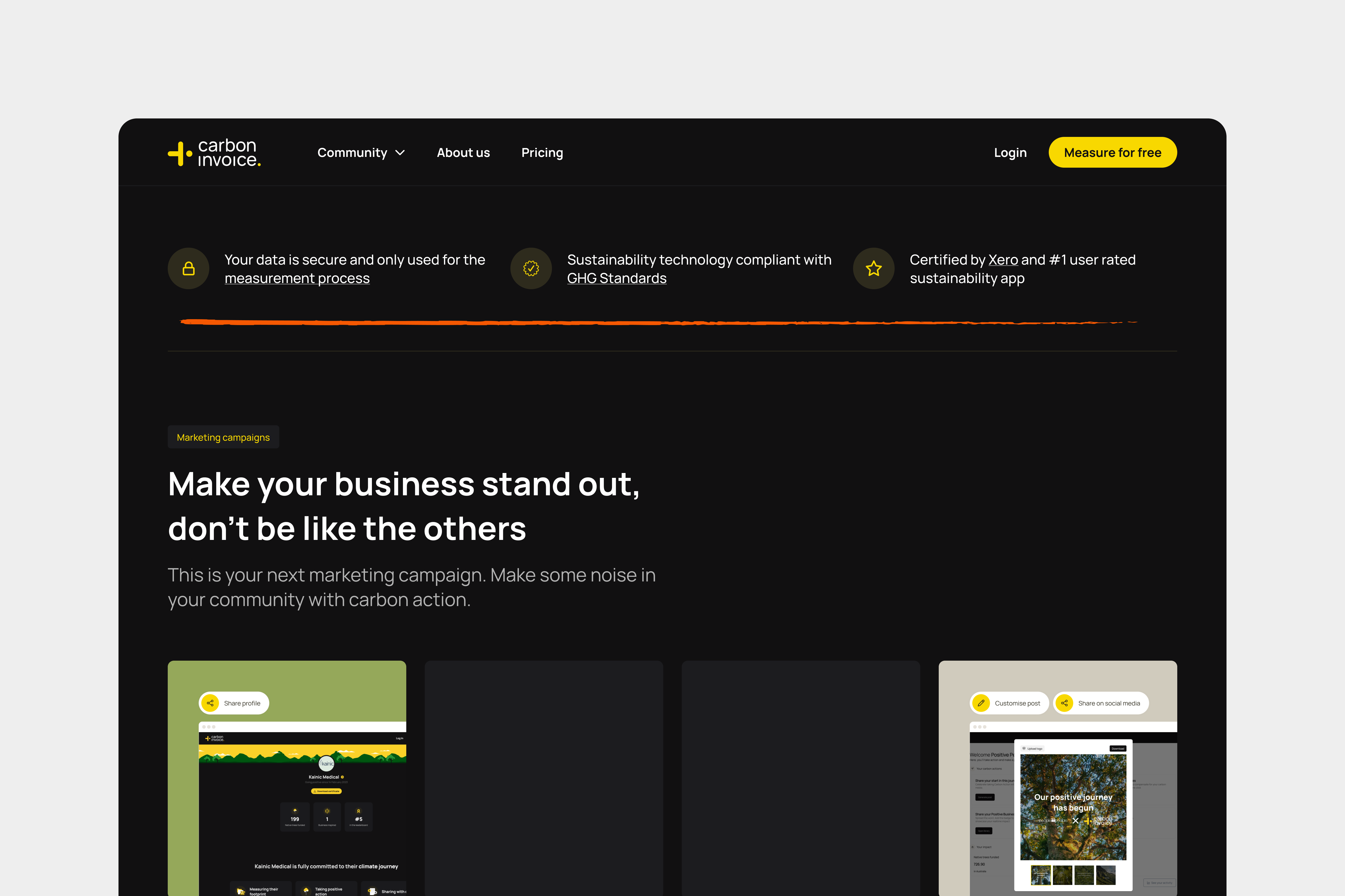 carboninvoice homepage redesign