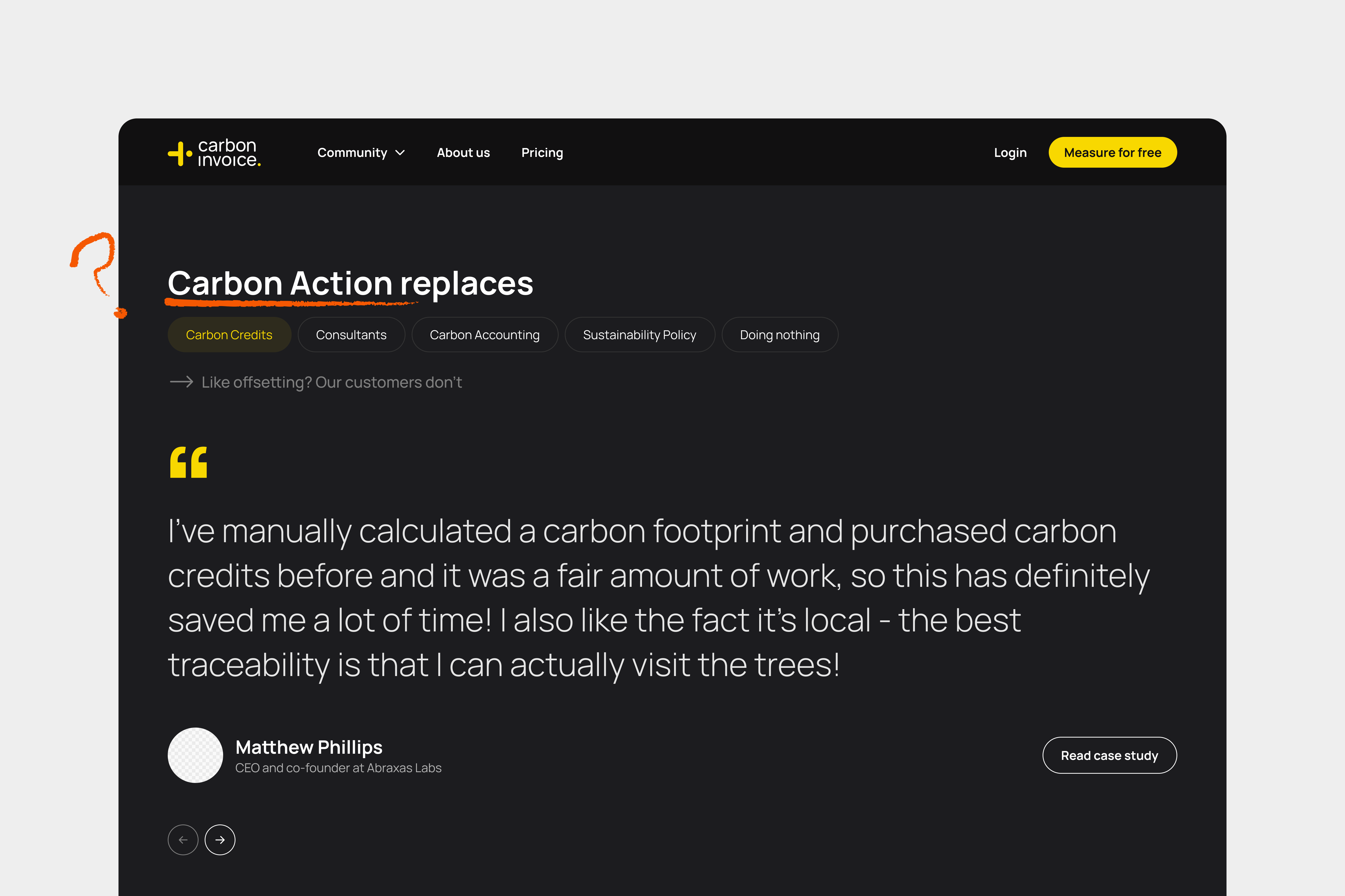 carboninvoice homepage redesign