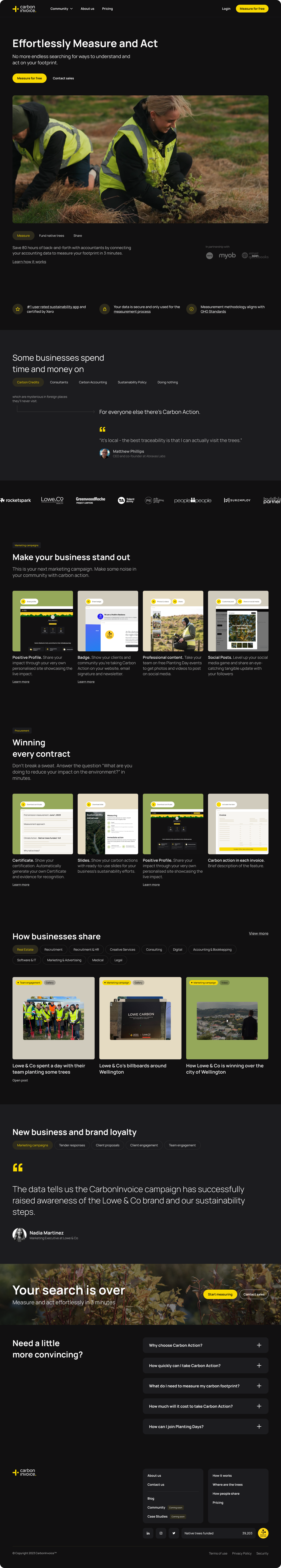 carboninvoice homepage redesign