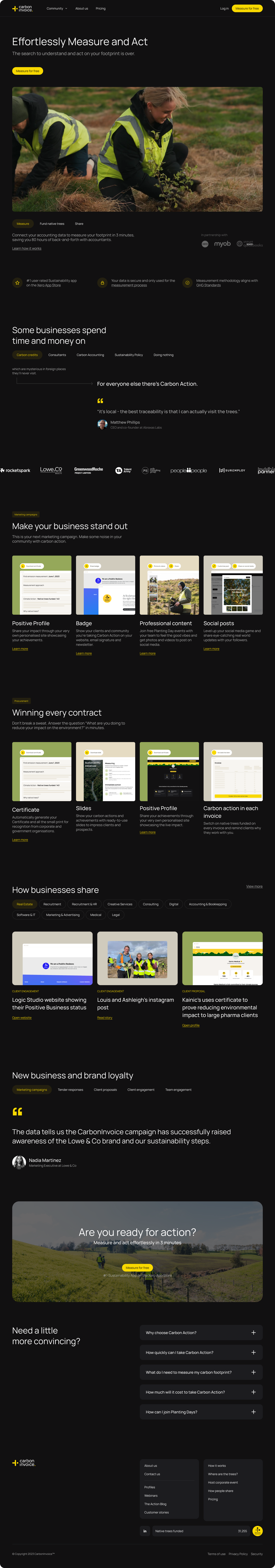 carboninvoice homepage redesign