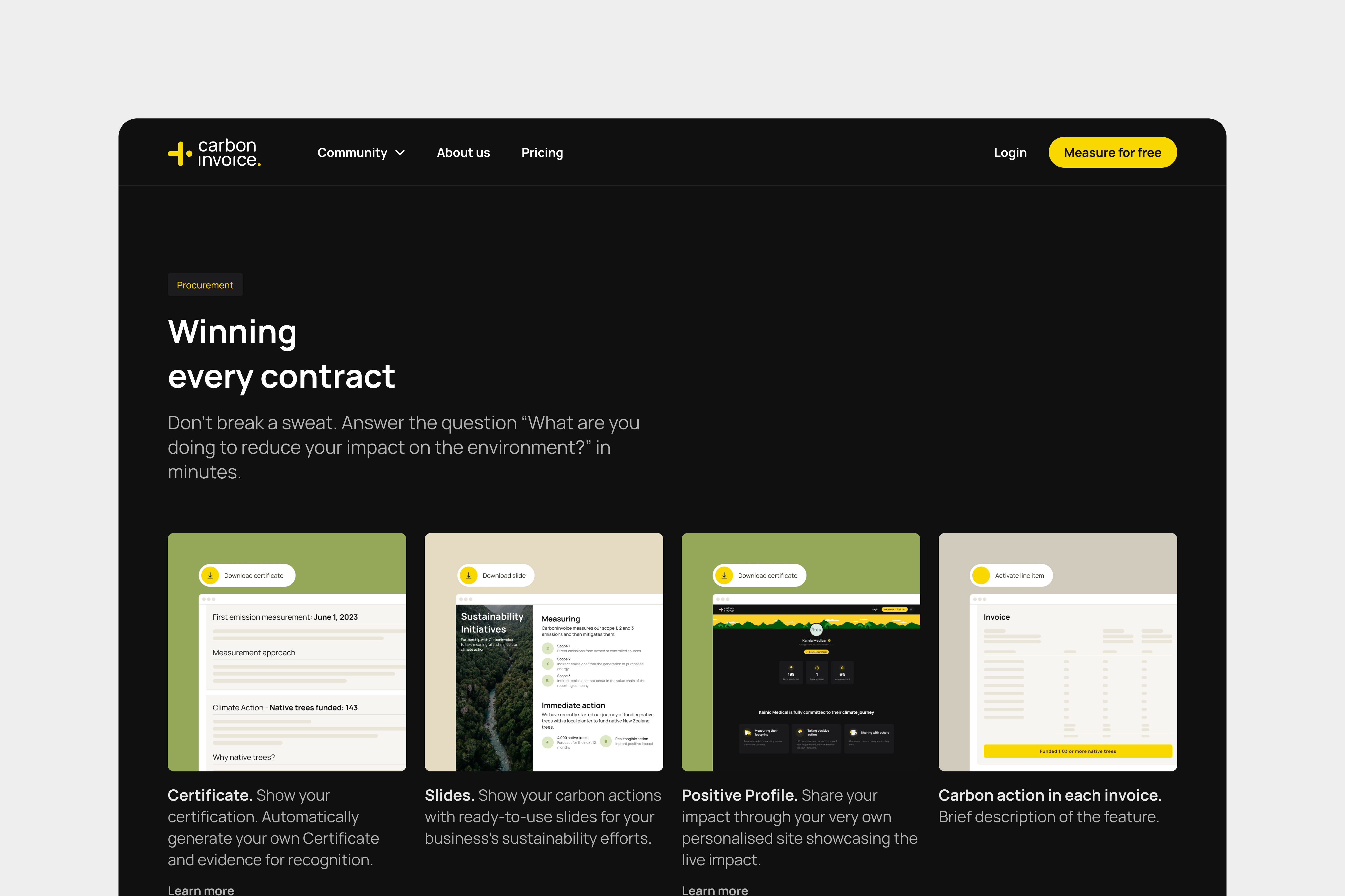 carboninvoice homepage redesign