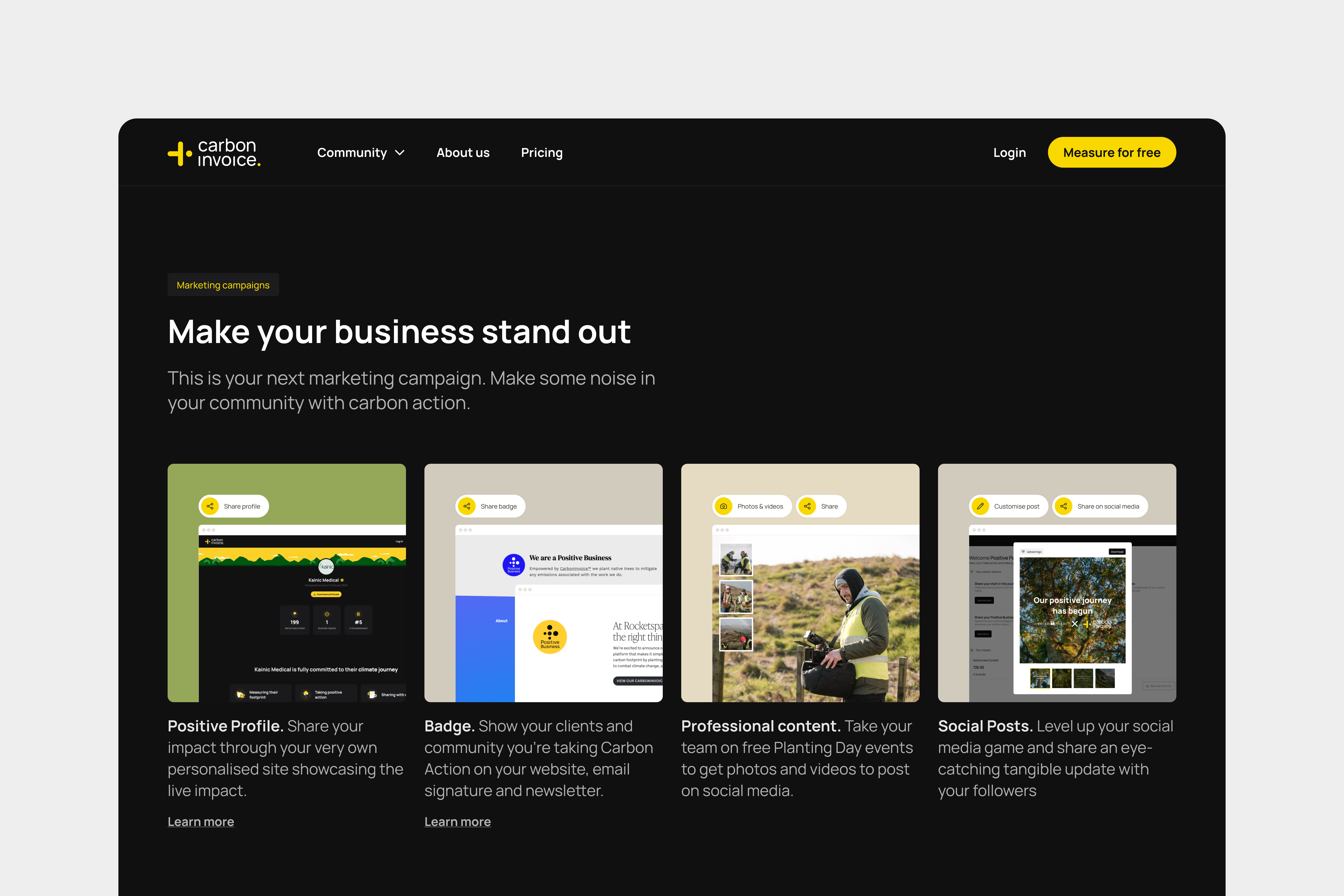 carboninvoice homepage redesign
