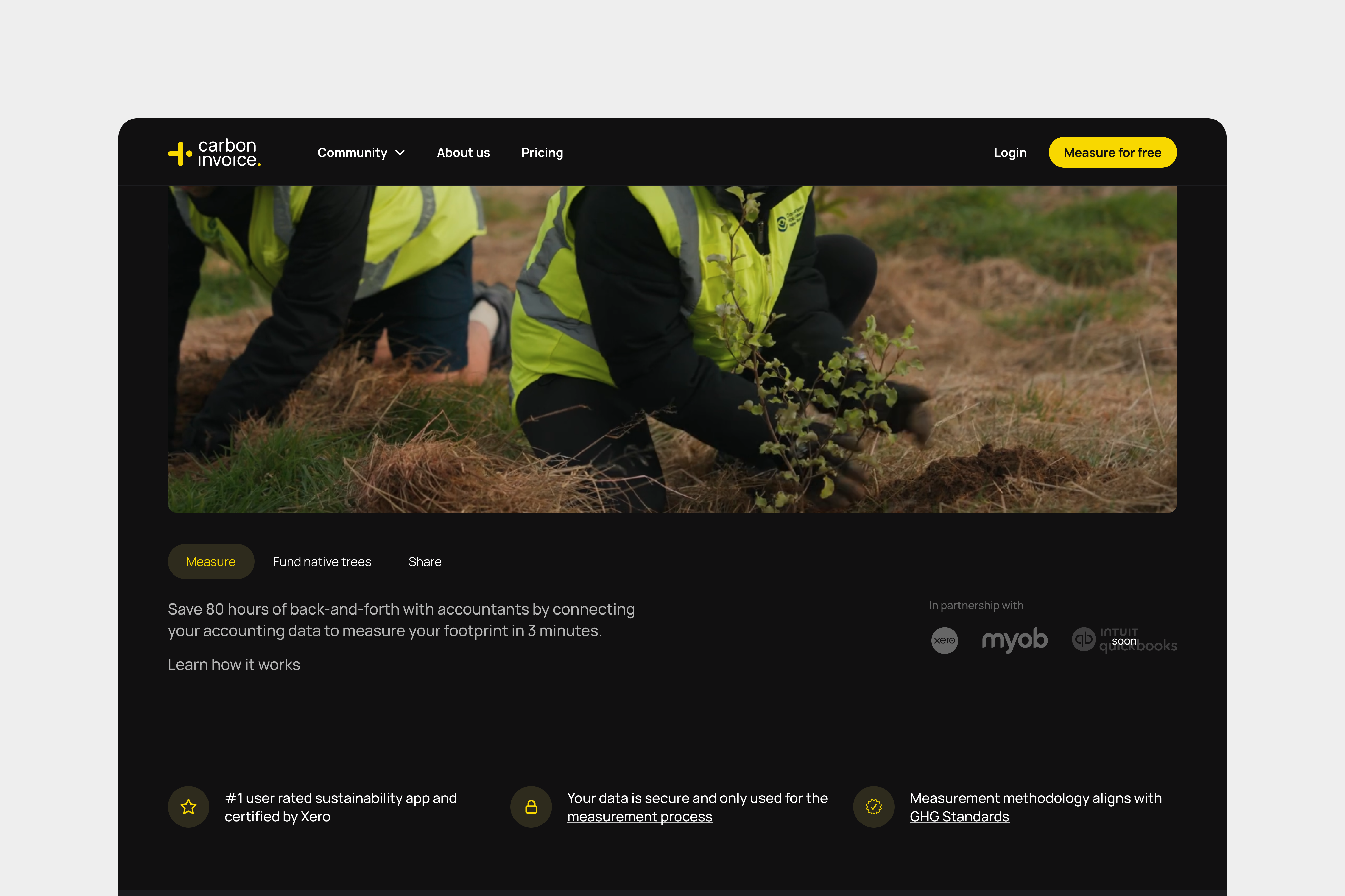 carboninvoice homepage redesign