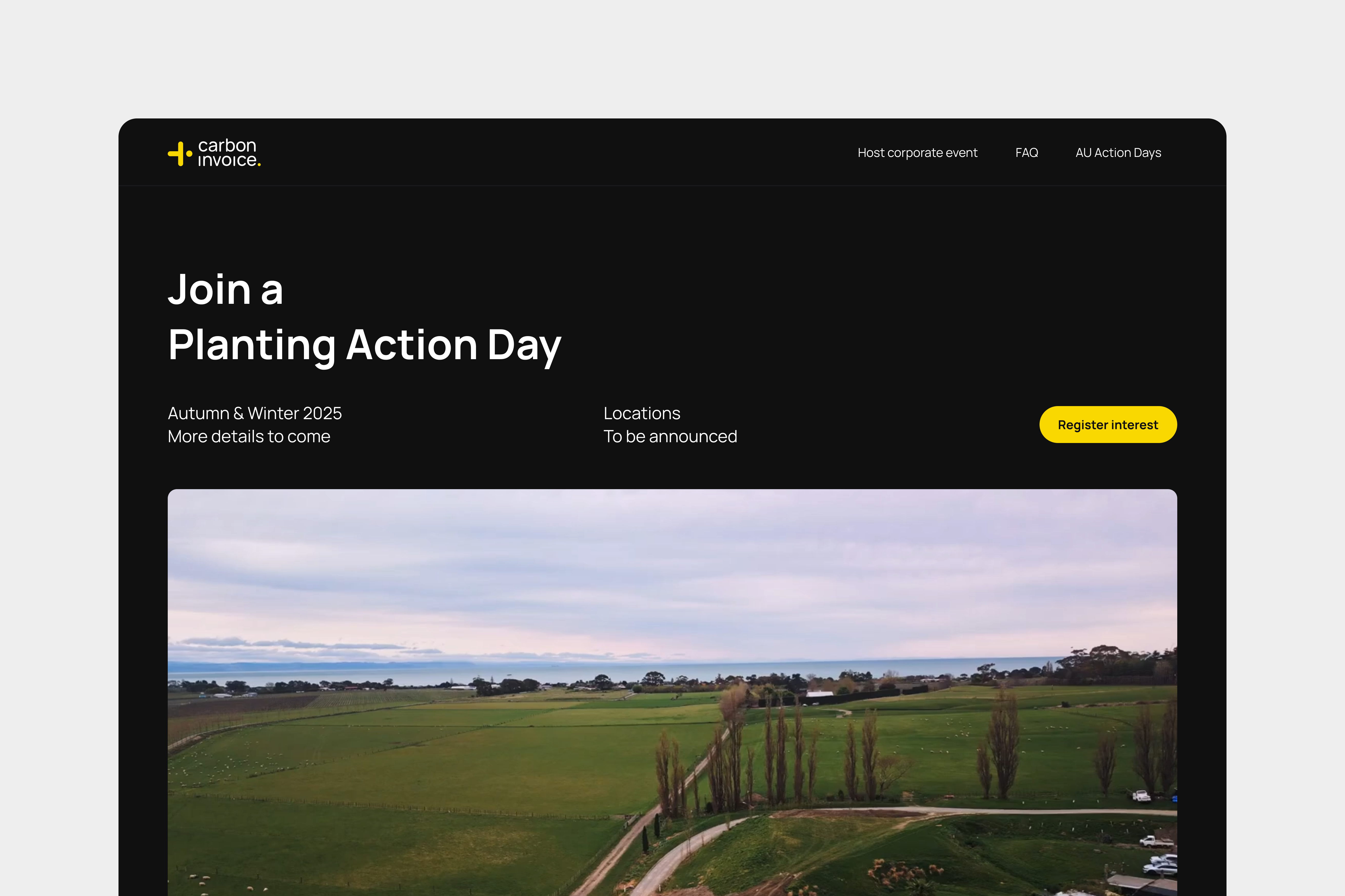 host corporate event landing page