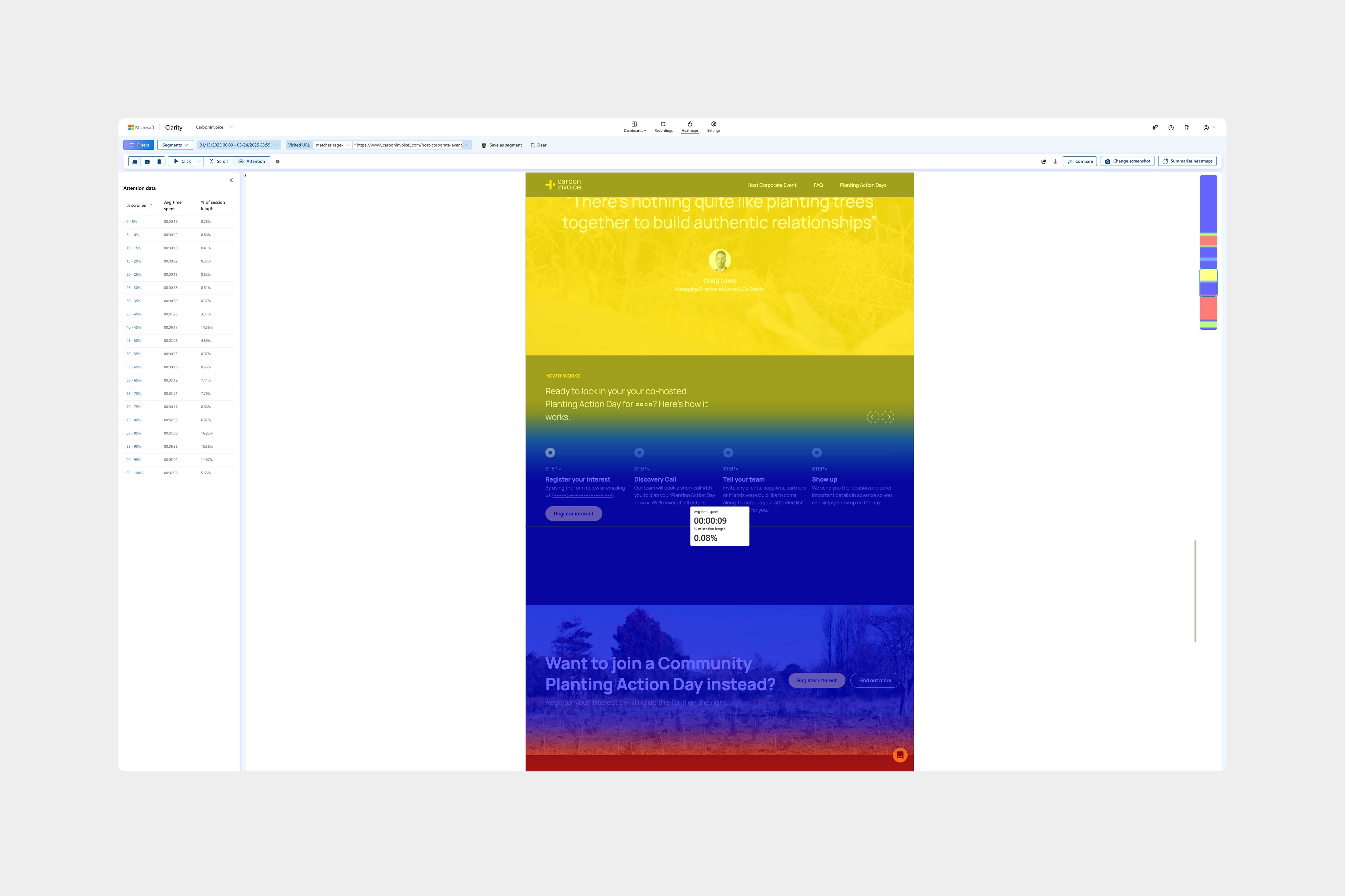 host corporate event landing page