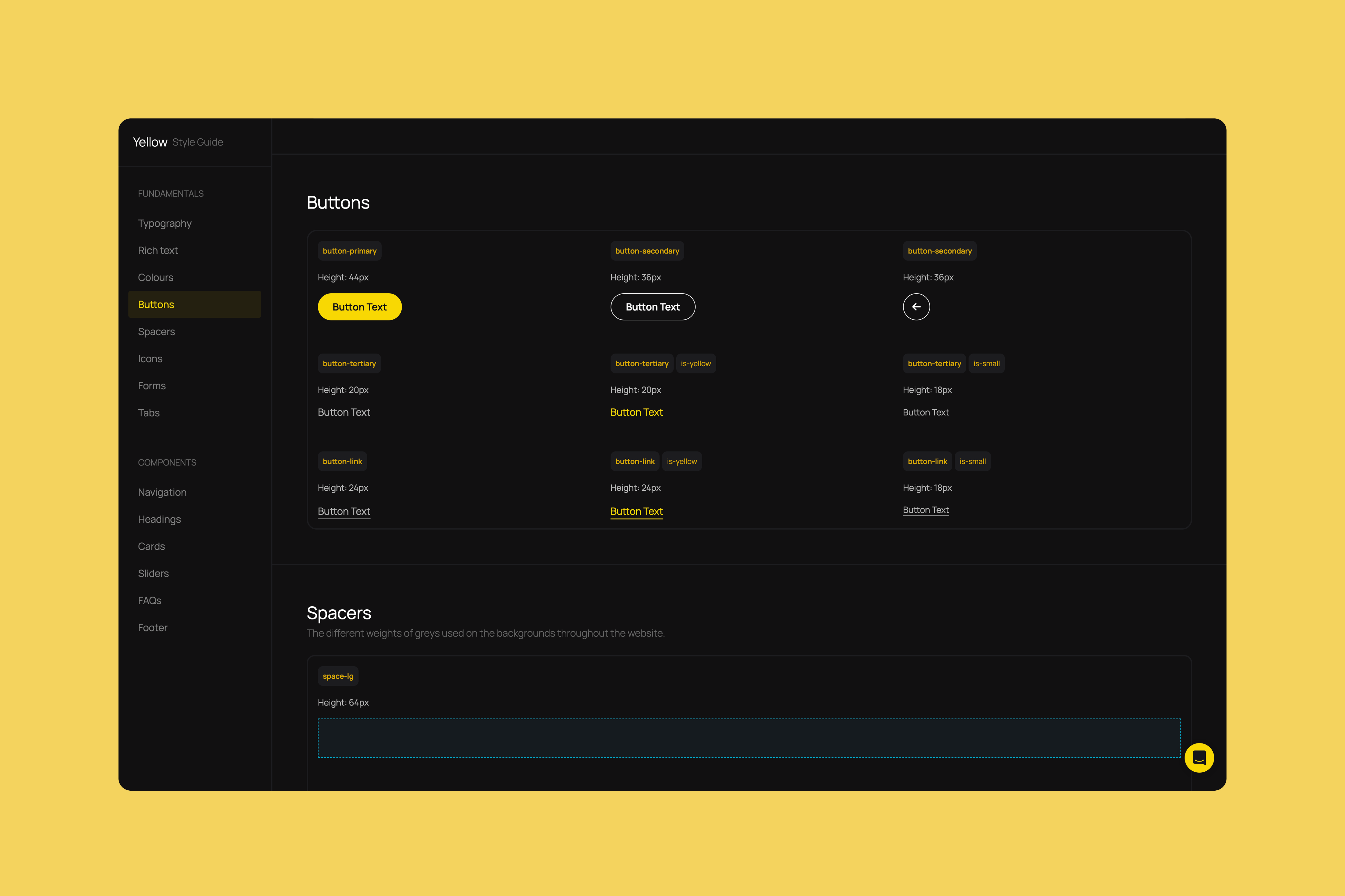 carboninvoice, yellow styleguide