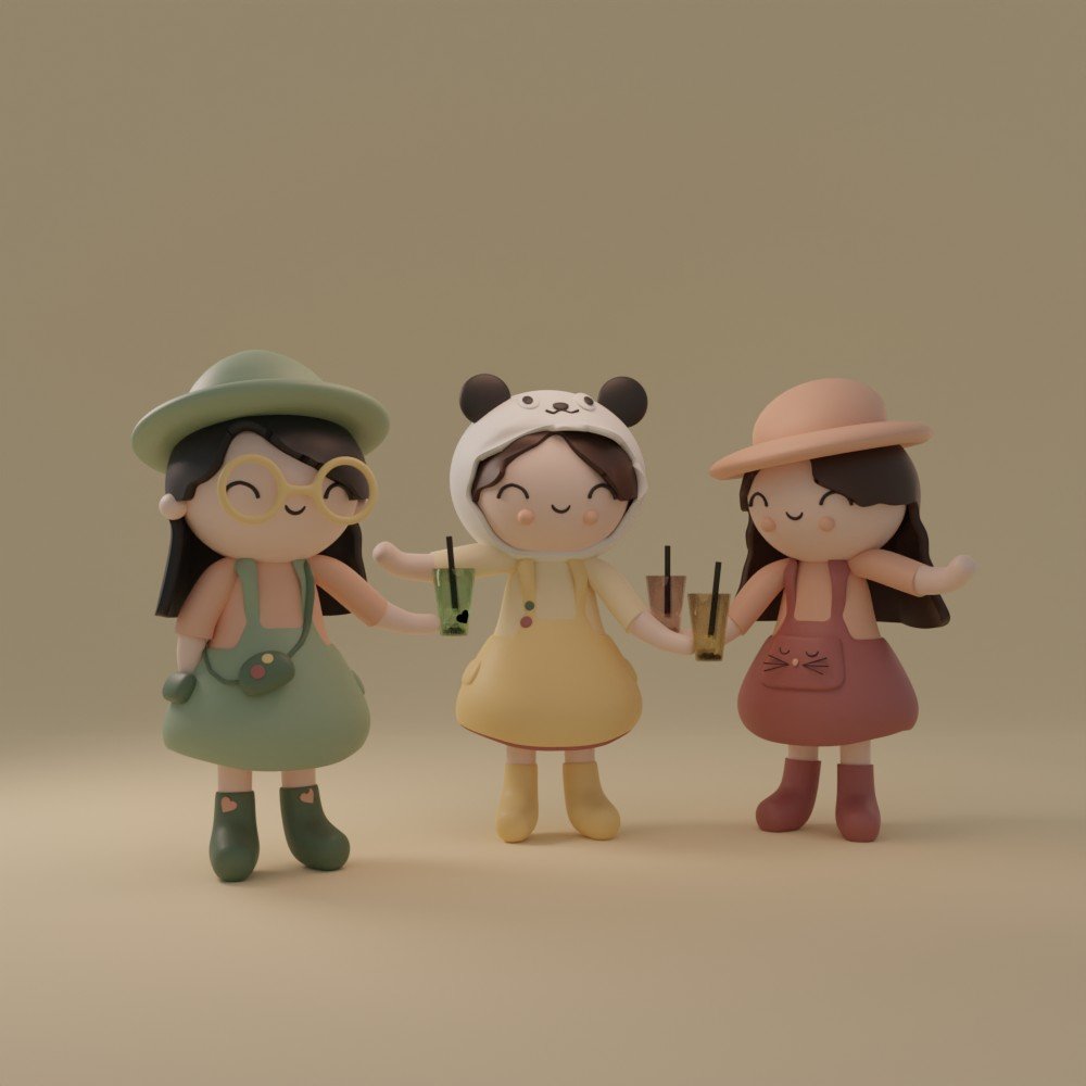 3d characters render