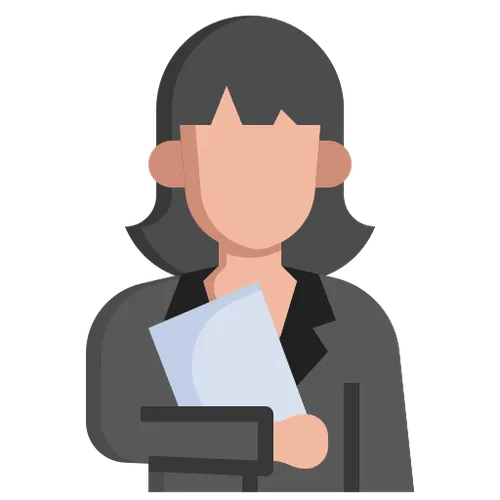 Illustration of a secretary character