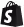 White letter S on a black square background.