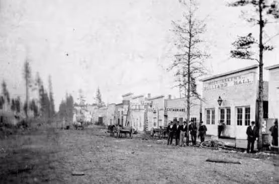 Black and white photo of Brainerd in 1870