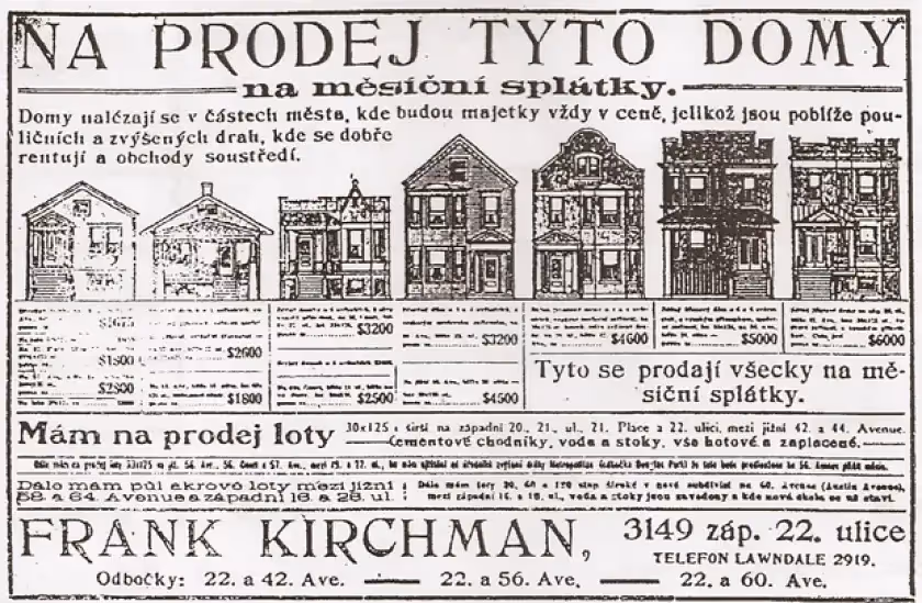 Old catalog showing what types of homes a local homebuilder offered in another language