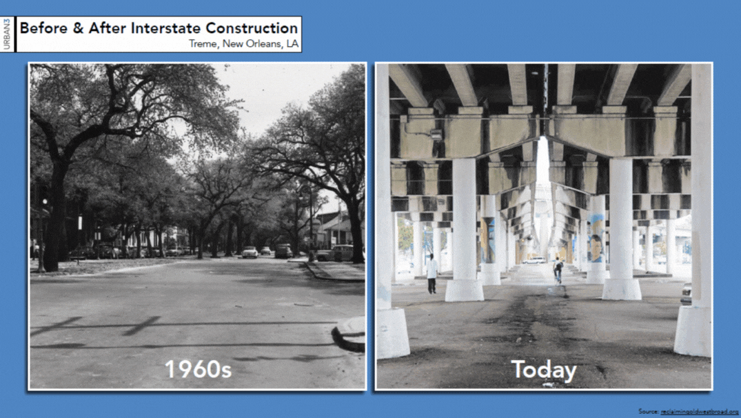 Before and after photos the highway demolishing businesses and naturea
