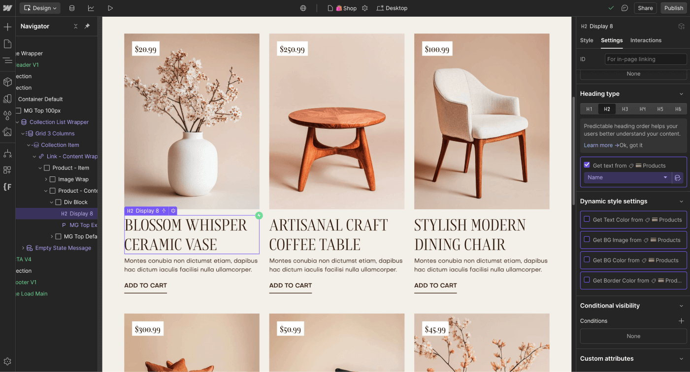 Ecommerce Page - RoomFlow - Webflow Template | BRIX Templates