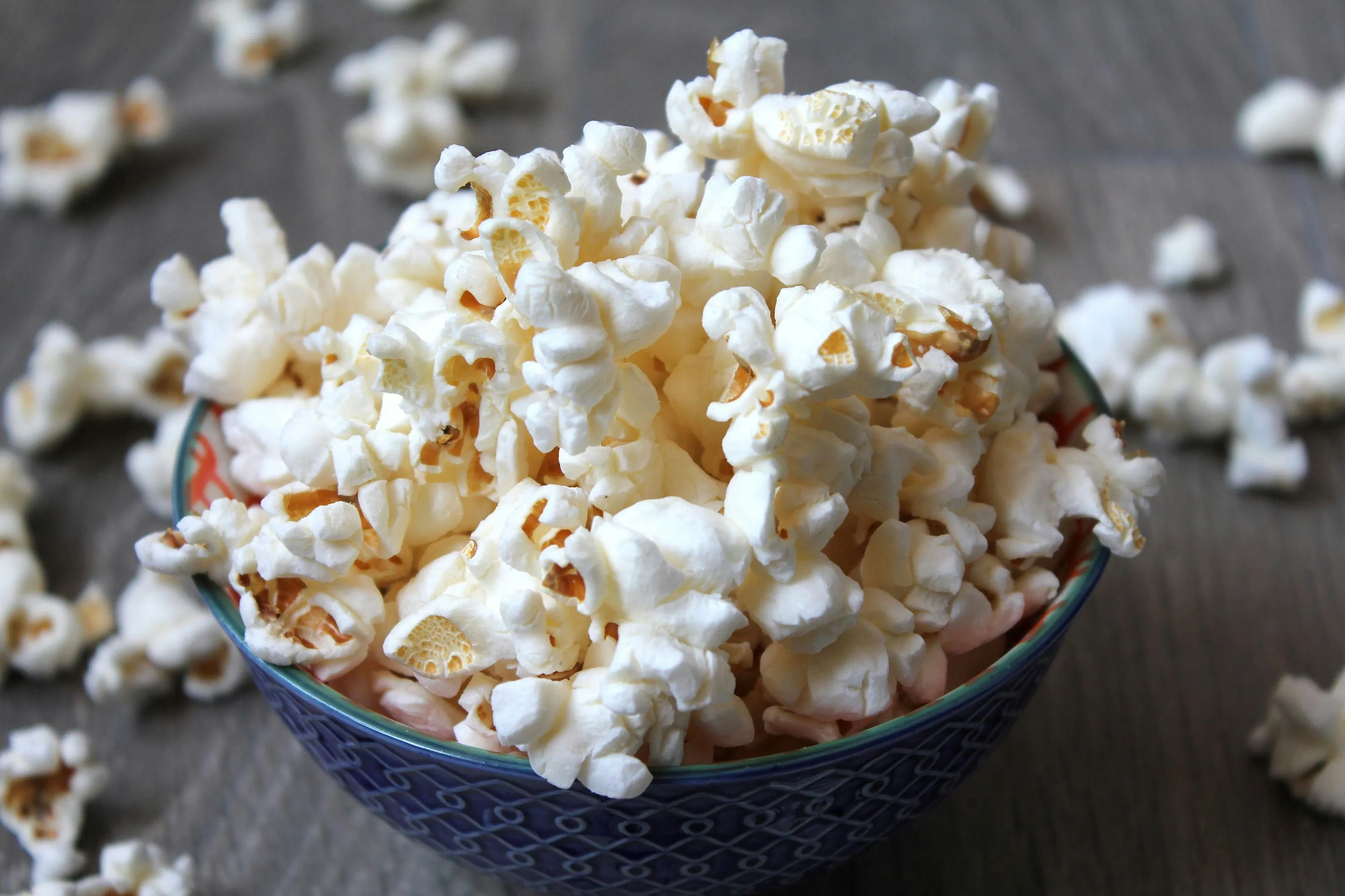 pop corn in bowl stock image