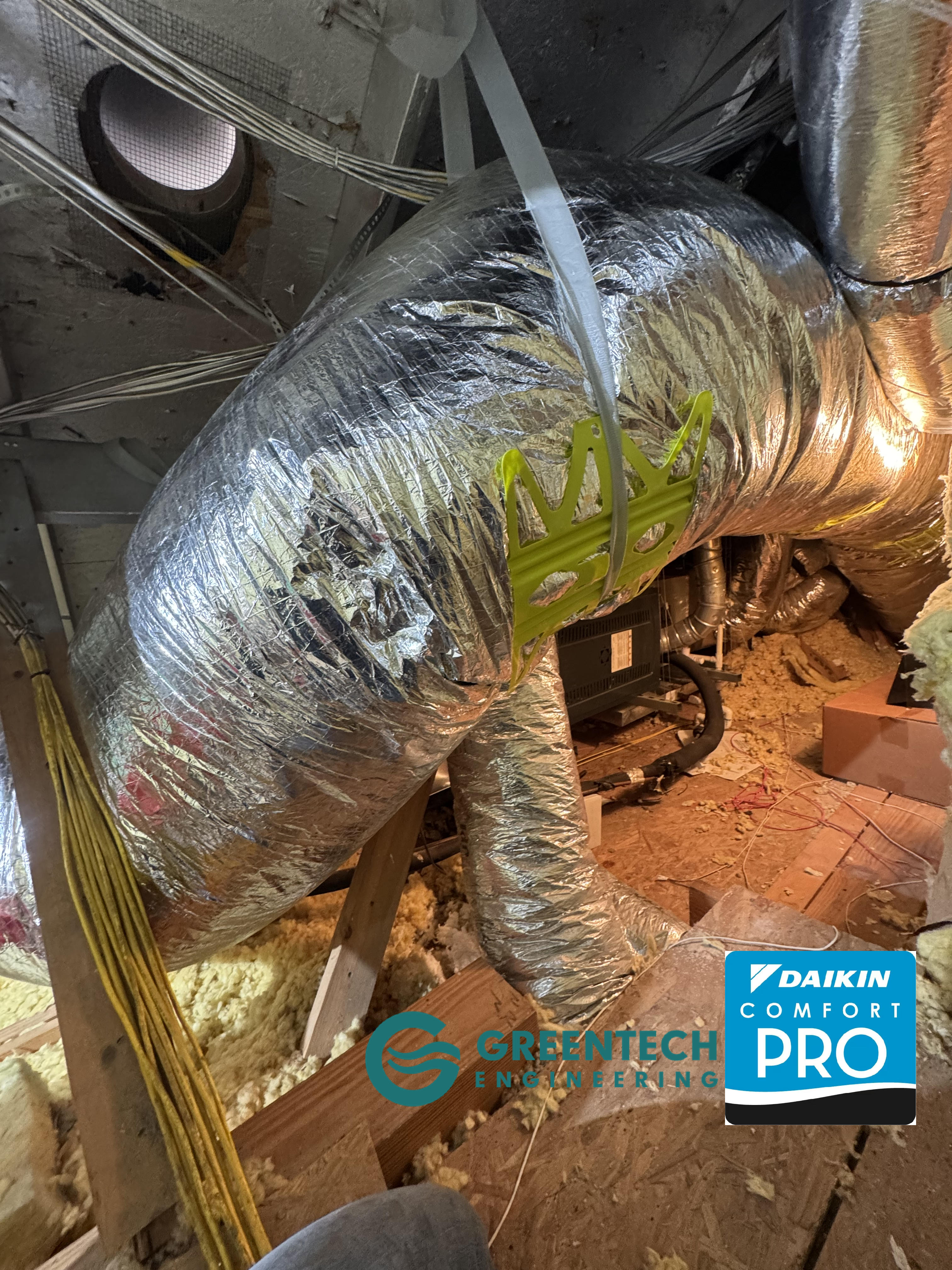 Duct design and R-8 return air plenum upgrade in Fort Worth TX 76244 attic