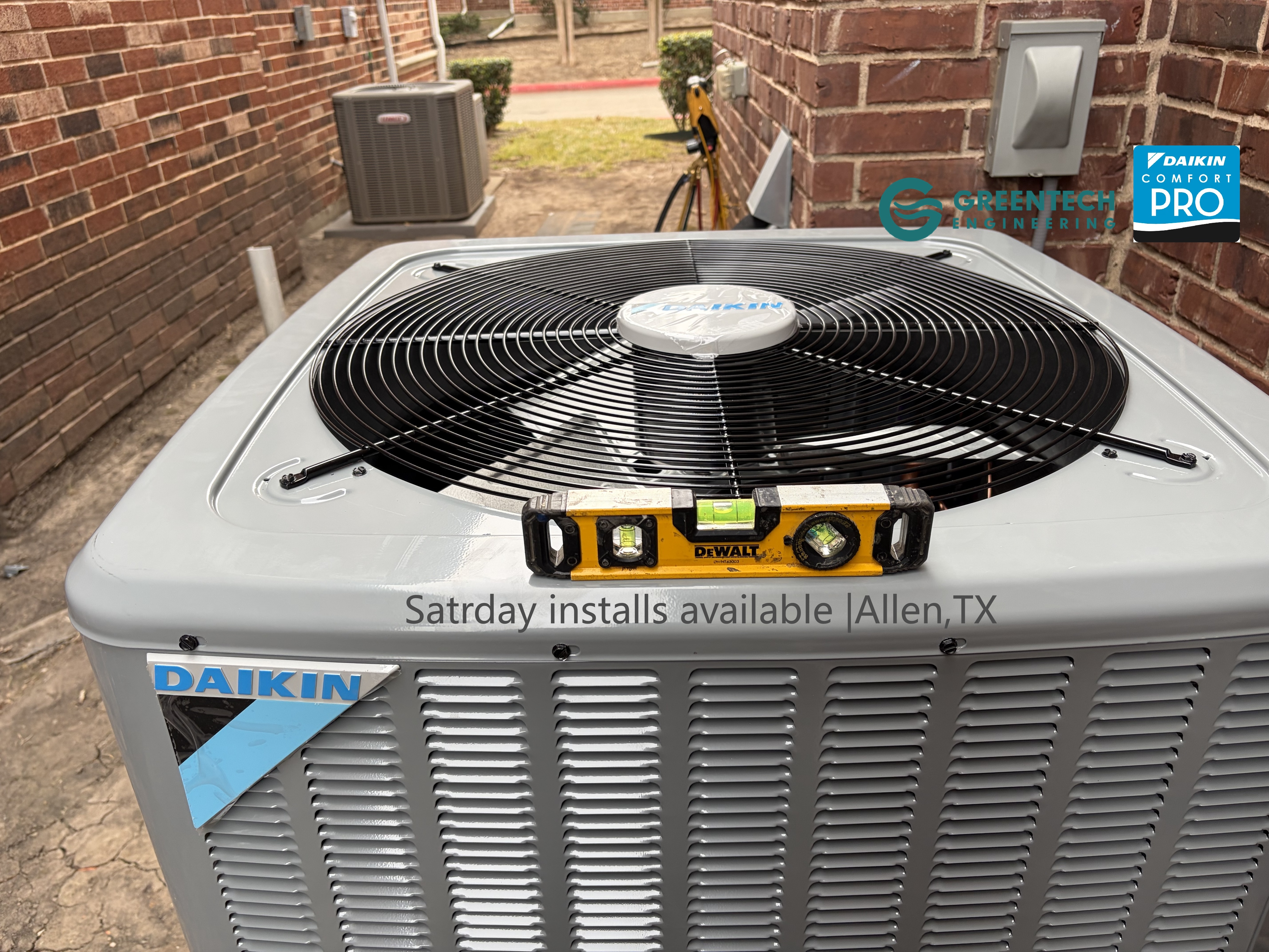 Daikin air conditioner installation in Allen TX by Greentech Engineering